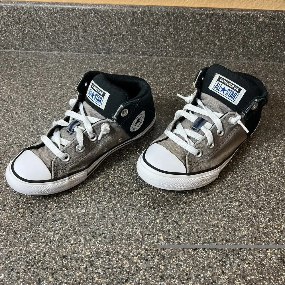 Converse All Star Kid Youth 2.5 Khaki/Black Canvas Mid Top Padded Tongue Sneaker